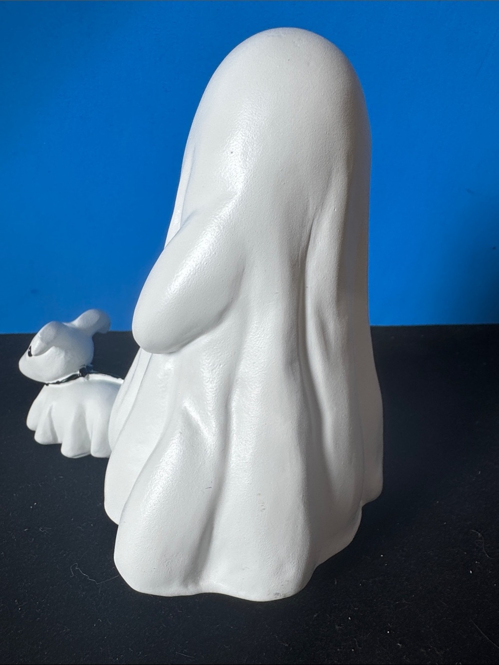 HomeGoods White Ghost Figurine with Puppy on Leash - Picture 3 of 9